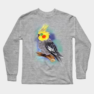Cockatiel on branch Long Sleeve T-Shirt